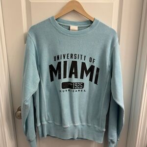 University of Miami Blue Champion-Brand Crewneck